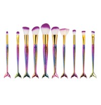 10pc Mermaid Tail Brush Set