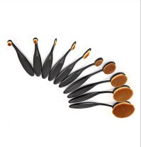 10pc Oval Makeup Brush Set